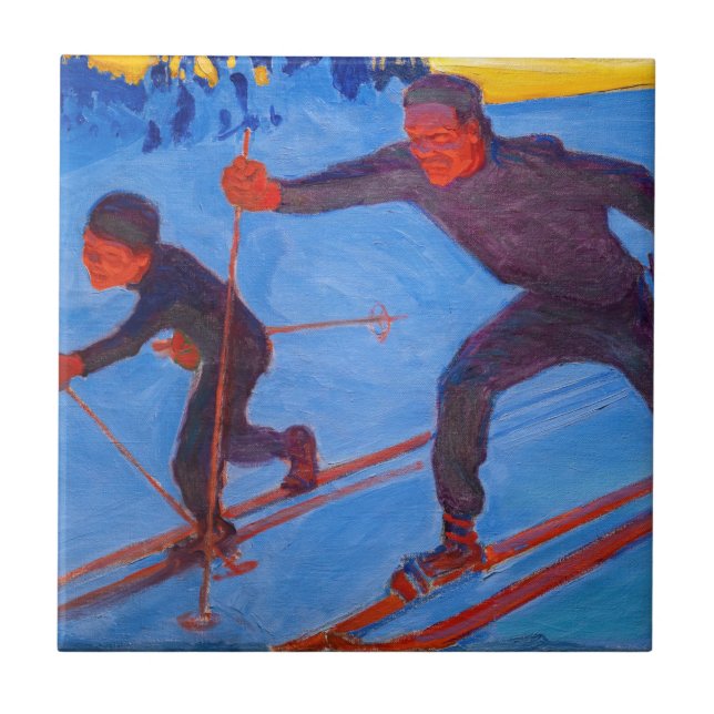 Akseli Gallen-Kallela - Skiers Tile (Front)