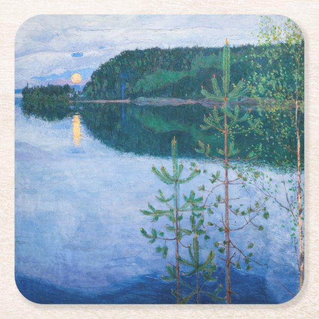 Akseli Gallen-Kallela - Spring Night Square Paper Coaster (Front)