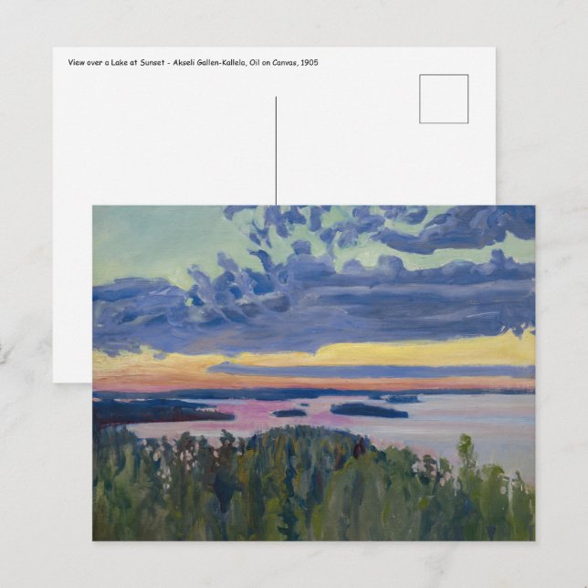 Akseli Gallen-Kallela - View over a Lake at Sunset Postcard (Front/Back)