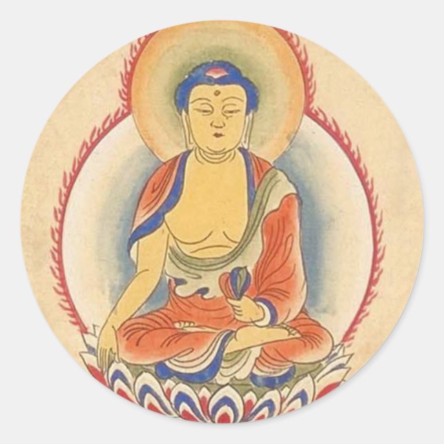 Akshobhya Buddha Classic Round Sticker (Front)
