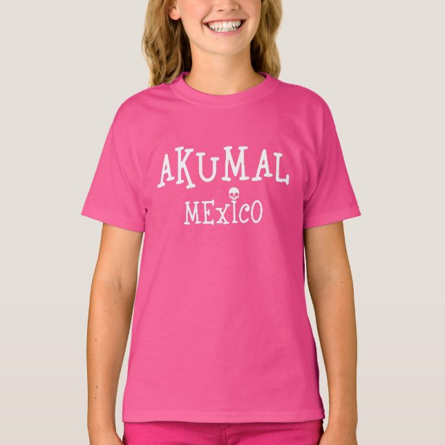 Akumal Mexico Design - Girls' Basic T-Shirt (Front)