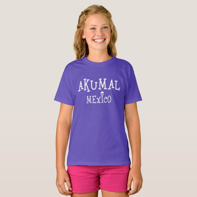 Akumal Mexico Design - Girls' Basic T-Shirt (Front Full)