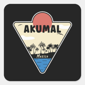 Akumal Mexico Seashore Square Sticker