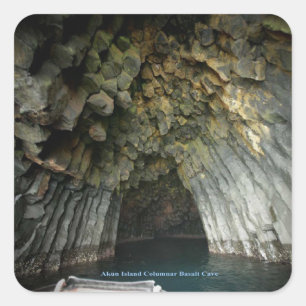 Akun Island Columnar Basalt Cave Square Sticker