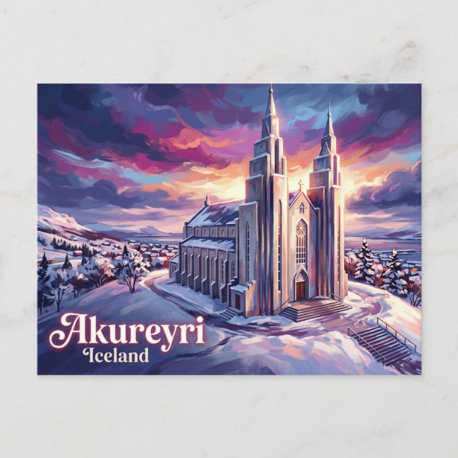 Akureyrarkirkja Iceland Postcard (Front)