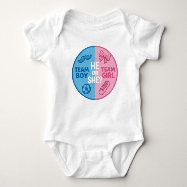 Akvarell Blommig Baby Gender Reveal Pojke eller Fl Baby Bodysuit (Front)