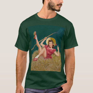 Al Buell Vintage Farming Farm Pin Up Girl T-Shirt