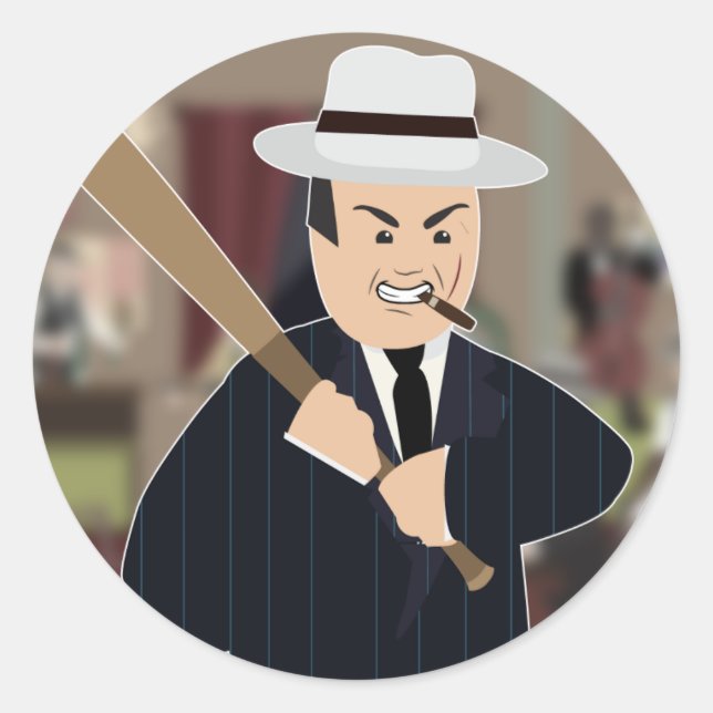 Al Capone(Simple History) Classic Round Sticker (Front)