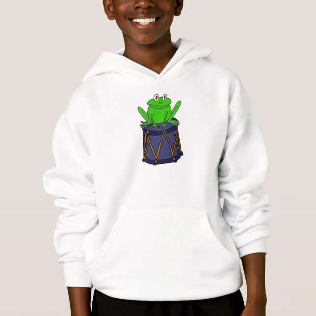 AL- Funny Frog on a Drum Shirt (Front)