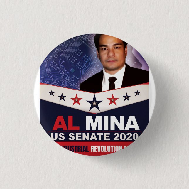 Al Mina US Senate Merchandise 3 Cm Round Badge (Front)