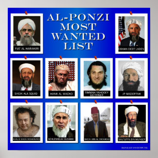 AL-PONZI MOST WANTED LIST "BLUE" POSTER