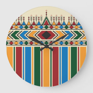 Al-Qatt Al-Asiri inspired geometric pattern. Large Clock