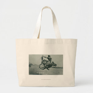 Al Wilkenson riding Torpedo. Large Tote Bag