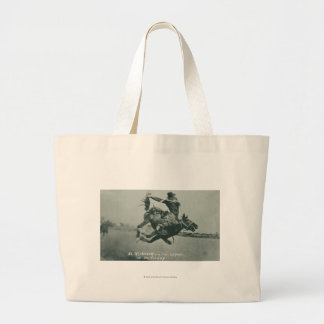 Al Wilkenson riding Torpedo. Large Tote Bag
