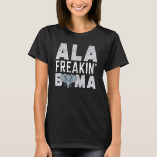 Ala Freakin Bama Alabama Elephant Distressed T-Shirt