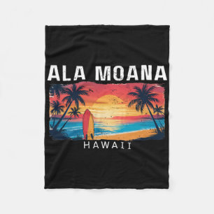 Ala Moana Beach Hawaii Men Women Surfing _1 Fleece Blanket
