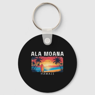 Ala Moana Beach Hawaii Men Women Surfing _1  Key Ring