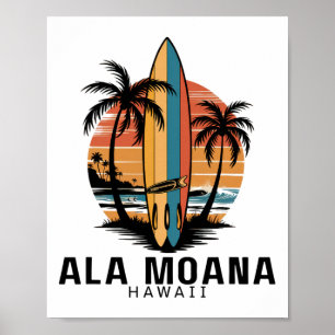 Ala Moana Beach Hawaii Surfing Surfer _1 Poster