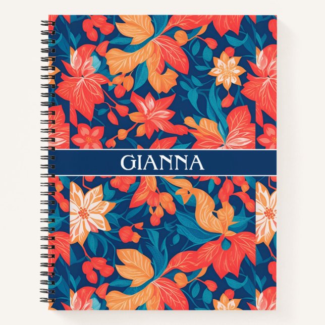 Alabai Geometric Colourful Personalised Pattern Notebook (Front)