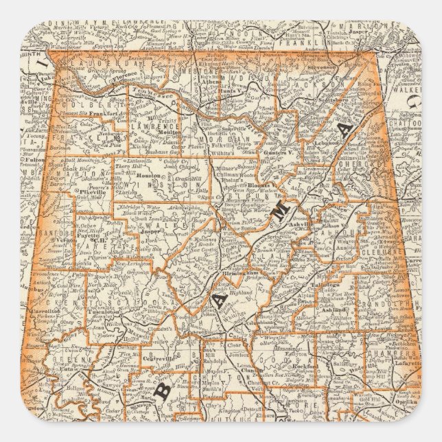 Alabama 4 square sticker (Front)