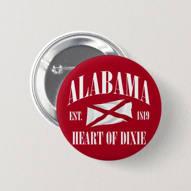 Alabama 6 Cm Round Badge (Front & Back)