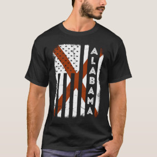 Alabama American Flag Home State of Alabama Flag T-Shirt