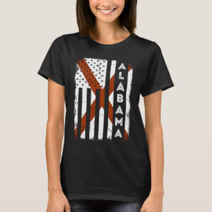 Alabama American Flag Home State of Alabama Flag T-Shirt