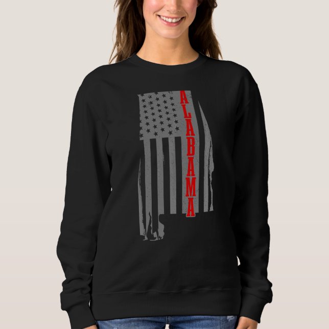 Alabama American Flag State Map Pride Patriotic 4t Sweatshirt (Front)