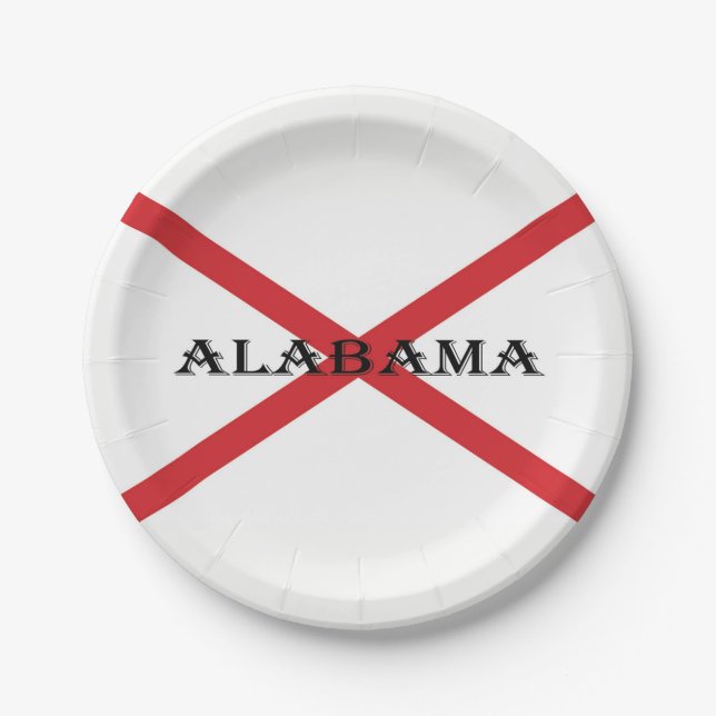 Alabama and Flag ppcnt Paper Plate (Front)