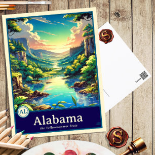 Alabama   Anime Style Cel Shaded Postcard