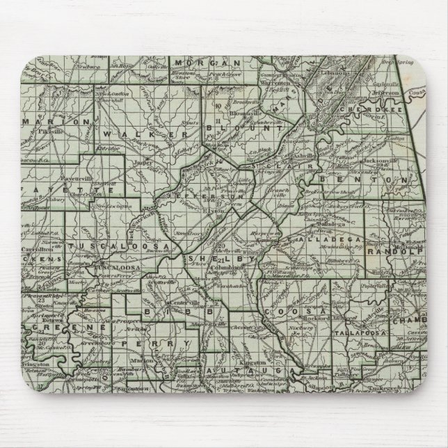 Alabama Atlas Map Mouse Pad (Front)