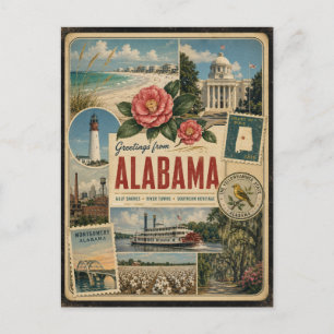 Alabama Authentic Vintage Style Postcard