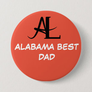ALABAMA BEST DAD 7.5 CM ROUND BADGE