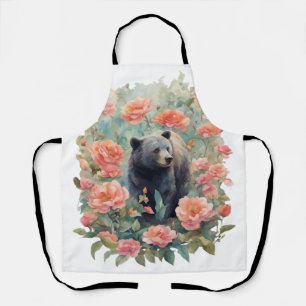 Alabama Black Bear Cub Surrounded by Camellia Apron