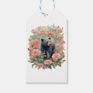 Alabama Black Bear Cub Surrounded by Camellia Gift Tags