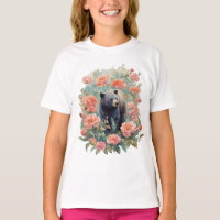 Alabama Black Bear Cub Surrounded by Camellia