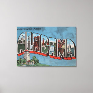 Alabama (Blue)Large Letter ScenesAlabama Canvas Print