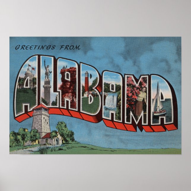 Alabama (Blue)Large Letter ScenesAlabama Poster (Front)