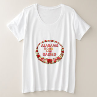 Alabama Born and Raised Illustration Plus Size T-Shirt