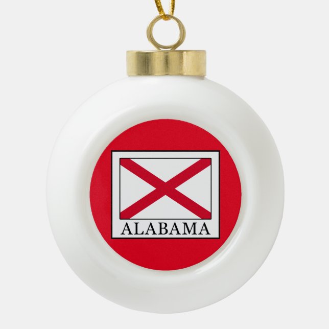 Alabama Ceramic Ball Christmas Ornament (Front)