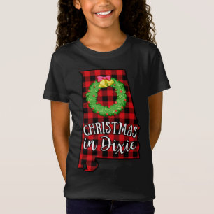 Alabama Christmas in Dixie Buffalo Red Plaid South T-Shirt