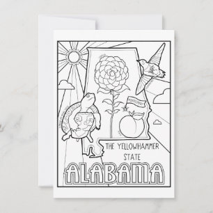 alabama colour me collage invitation