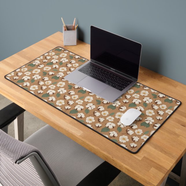 Alabama Cotton Blossom Pattern - Southern Botanica Desk Mat (Office 2)
