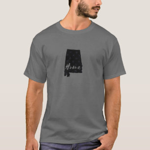 Alabama Cursive Home State Outline T-Shirt