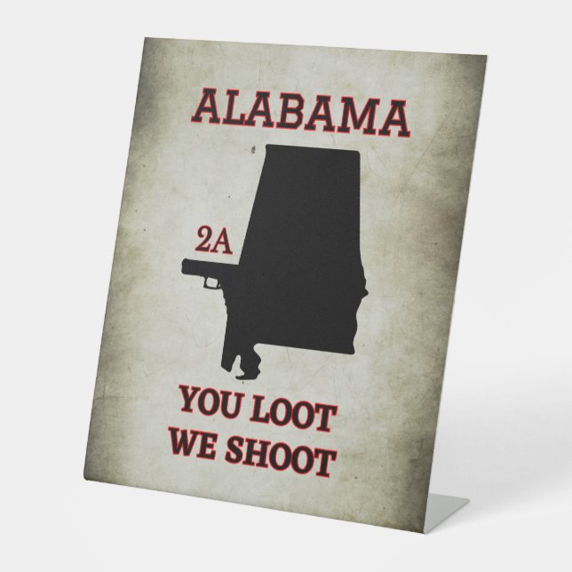 Alabama: Defend Your Second Amendment Pedestal Sign (Front)