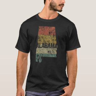 Alabama Distressed Classic Retro Sunset Colours T-Shirt
