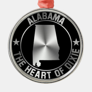 Alabama Emblem Metal Tree Decoration