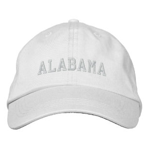 Alabama Embroidered Basic Adjustable Cap White