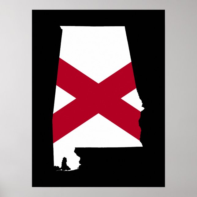 Alabama Flag Colours Poster (Front)