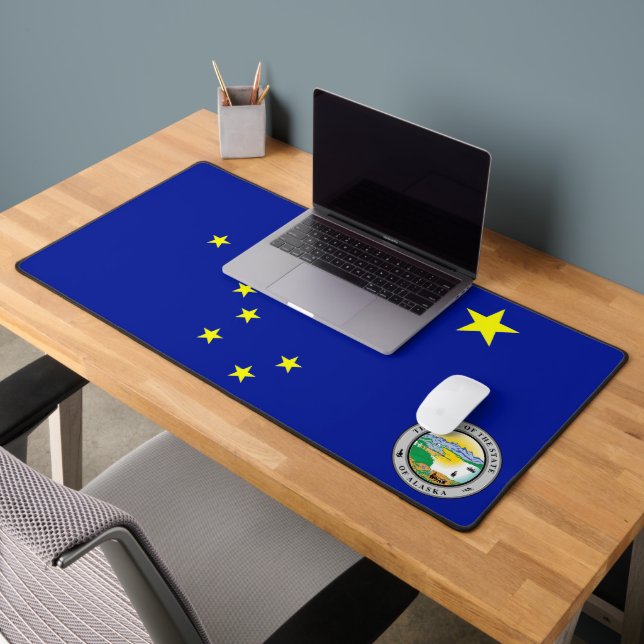 Alabama flag-Seal Desk Mat (Office 2)